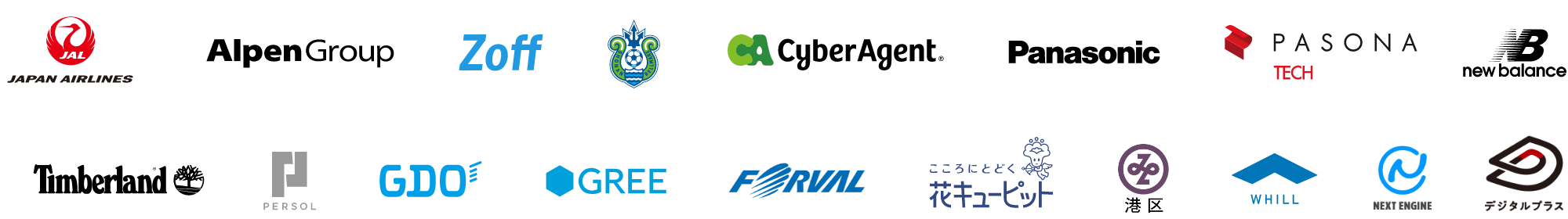 多種多様な業界の取引実績