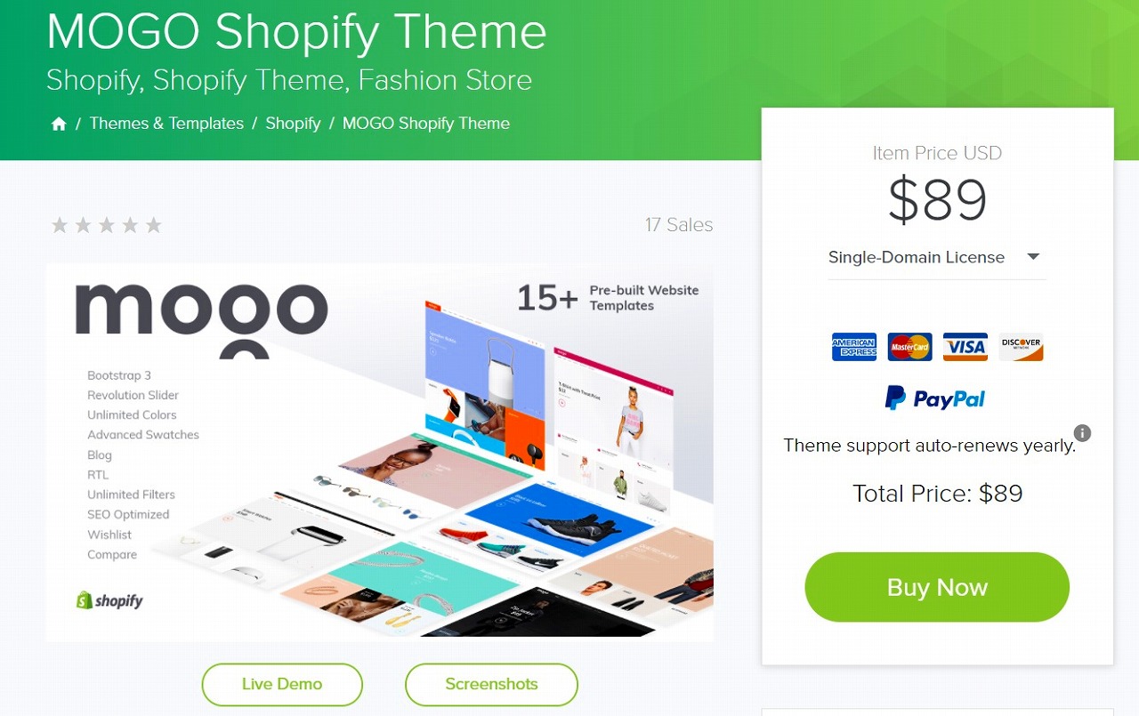 おすすめのShopifyテーマ12:MOGO