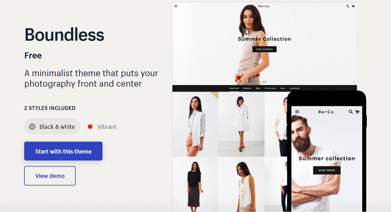 おすすめのShopifyテーマ13:Boundless