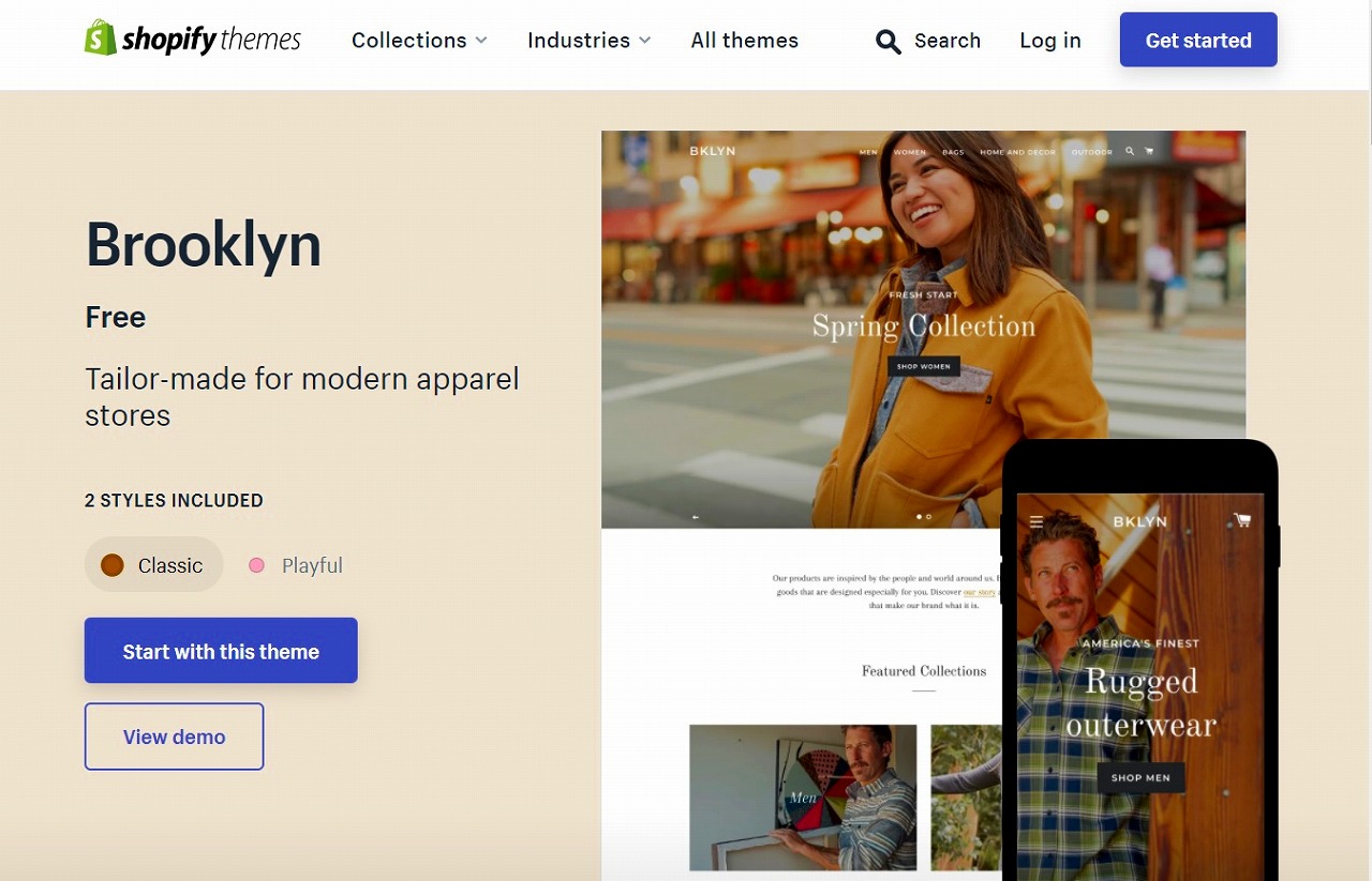 おすすめのShopifyテーマ6:Brooklyn
