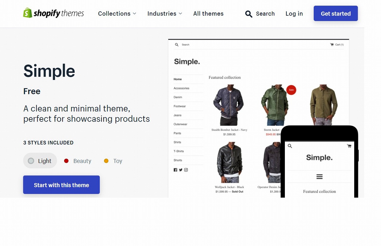 おすすめのShopifyテーマ9:Simple