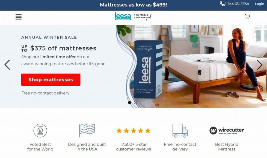 Shopify導入の成功事例2:Leesa