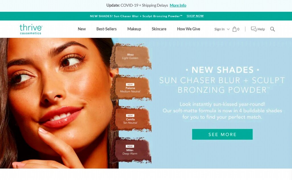 ShopifyでのECサイト成功例2:Thrive Causemetics