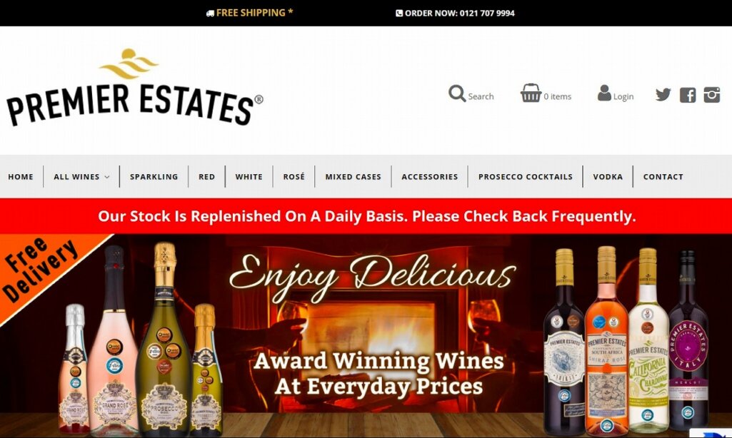 Shopify導入の成功事例4:Premier Estates Wine