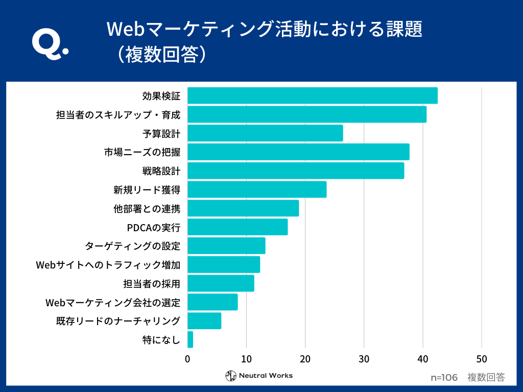 Webマーケティング活動における課題(複数回答)
